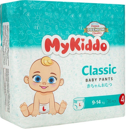 Трусики-подгузники MyKiddo Classic L 9-14 кг (36 шт)