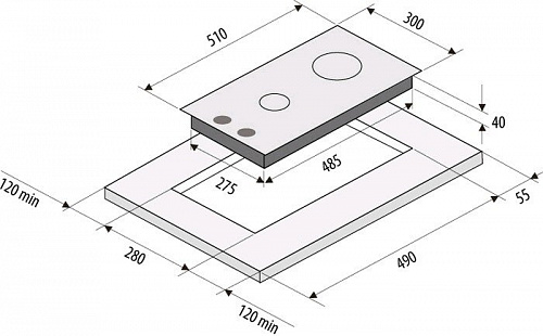 Варочная панель Fornelli PGA 30 Quadro Ix