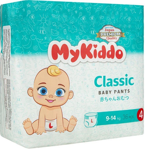 Трусики-подгузники MyKiddo Classic L 9-14 кг (36 шт)