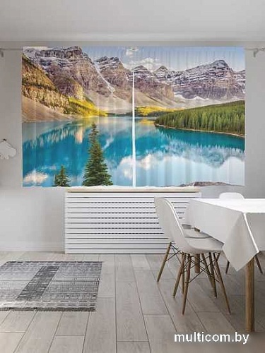 Комплект штор JoyArty Хрустальная река возле гор 1.45x1.8 м (2 шт)