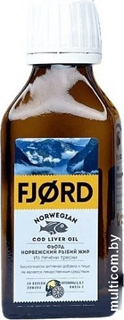 Fjord Норвежский рыбий жир из печени трески со вкусом лимона (200мл)