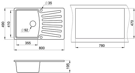 Кухонная мойка Granula 8001 (эспрессо)