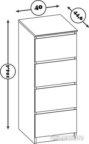 Комод Сокол Т-4Р (белый)