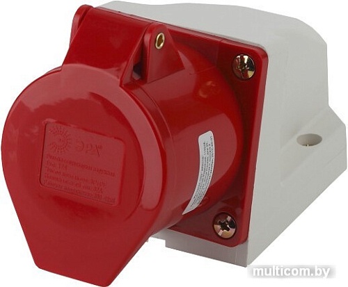 Розетка ЭРА 124 3Р+РЕ 32А 380В IP44 Б0032878 (красный)