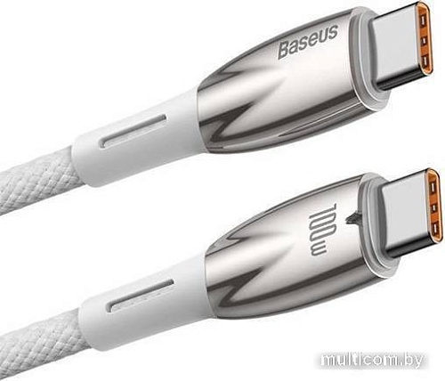 Кабель Baseus Glimmer Series Fast Charging Data Cable USB Type-C - Type-C 100W CADH000802 (2 м, белый)