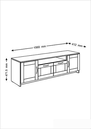Тумба Mio Tesoro Сириус 2 двери и 2 ящика 156x47 2.02.03.330.1 (белый)