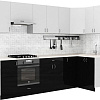 Готовая кухня S-Company Клео глосc 1.2x2.8 правая (черный глянец/белый глянец)