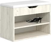 Тумба для обуви Атлант-Мебель Лаки тип 1 (дуб крафт белый/экокожа белая)