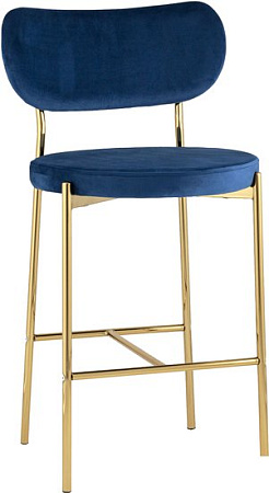 Стул Stool Group Барбара полубарный (велюр синий/золотые ножки)