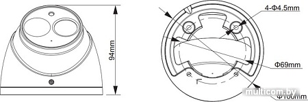 CCTV-камера Dahua DH-HAC-HDW1200EMP-A-0280B-S3A