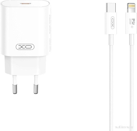 Сетевое зарядное XO CE25 Lightning (белый)