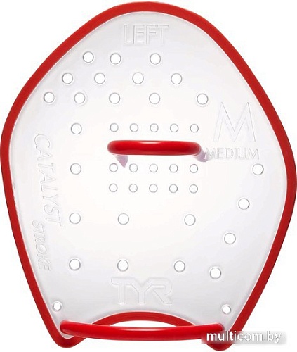 Лопатки для плавания TYR Catalyst Stroke Training Paddles LCATSTK M (прозрачный/красный)