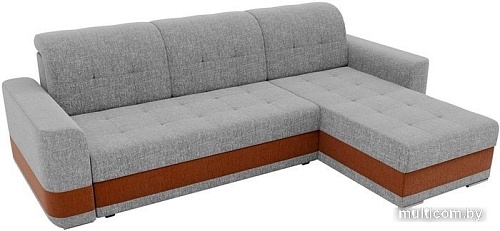 Угловой диван Mebelico Честер 61127 (правый, рогожка, серый/коричневый)