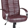 Кресло Деловая обстановка Атлант Хром (бордовый, кожа люкс)