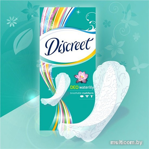 Прокладки ежедневные Discreet Deo Water Lily Multiform Trio (60 шт)