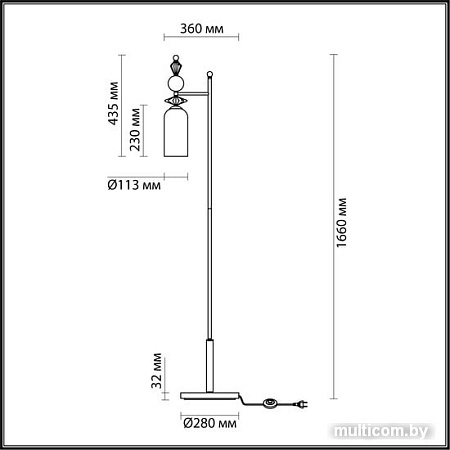 Торшер Odeon Light 4855/1F BIZET