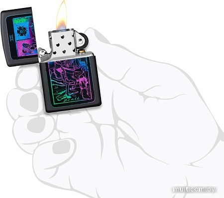 Зажигалка Zippo Black Light Tarot Card Design 49698-000003