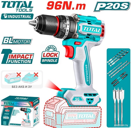 Ударная дрель-шуруповерт Total TIDLI209681 (без АКБ)