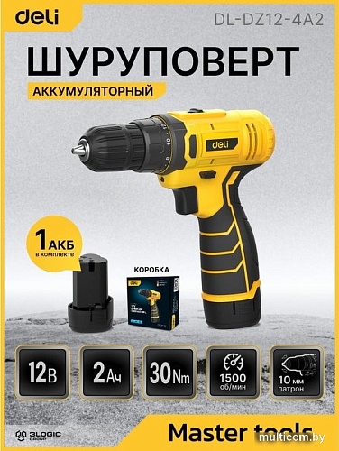Дрель-шуруповерт Deli DL-DZ12-4A2 (с 1-им АКБ)