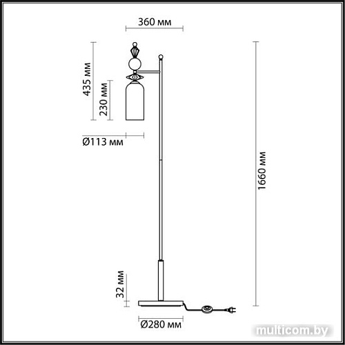 Торшер Odeon Light 4855/1F BIZET