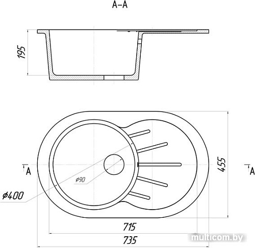 Кухонная мойка Gerhans A02 (песочный)