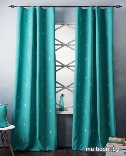 Комплект штор Pasionaria Флэш 290x270 с подхватами (бирюзовый)