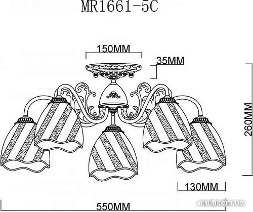 Люстра средней высоты Myfar Nicole MR1661-5C