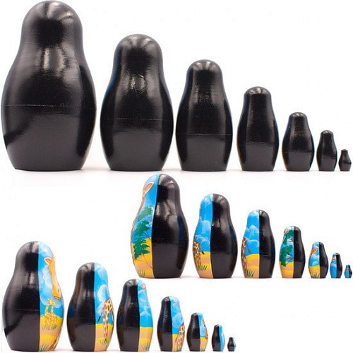 Развивающая игра Брестская Матрешка Жираф (набор 7 шт)