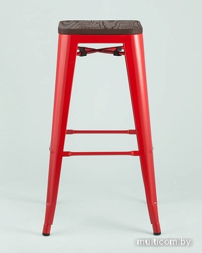 Табурет Stool Group TOLIX WOOD барный (красный) глянцевый