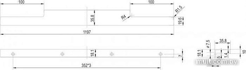 Ручка мебельная Boyard Ray RT109BL.1/000/1200