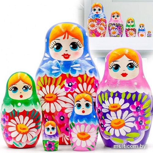 Развивающая игра Брестская Матрешка Разноцветная радужная (набор 5 шт)