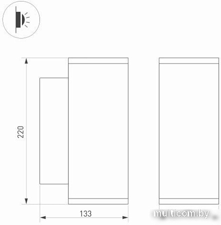 Бра Arlight LGD-FORMA-WALL-TWIN-R90-2x12W Warm3000 029970