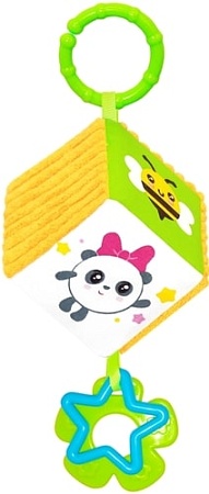 Погремушка Мякиши Хрустящая подвеска с прорезывателем Пандочка Малышарики