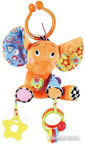Погремушка с прорезывателем Biba Toys Слоненок-путешественник DS992