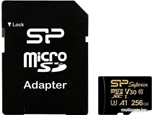 Карта памяти Silicon-Power Superior Golden A1 microSDXC SP256GBSTXDV3V1GSP 256GB