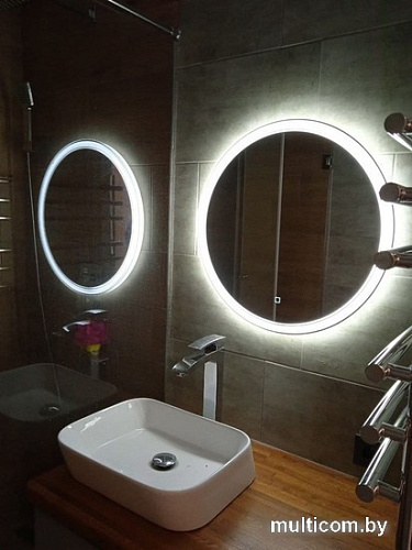 Пекам Зеркало LED Ring2-80х80s (с сенсором на прикосновение)