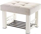 Банкетка AMC Lux 5 с полкой ткань бежевый/бежевый/коричневый 5.2Б60332