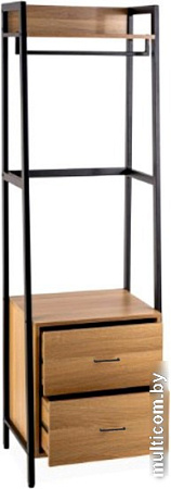 Стенка Millwood Сканди 7 53.2x40x200 (дуб золотой Craft/металл черный)