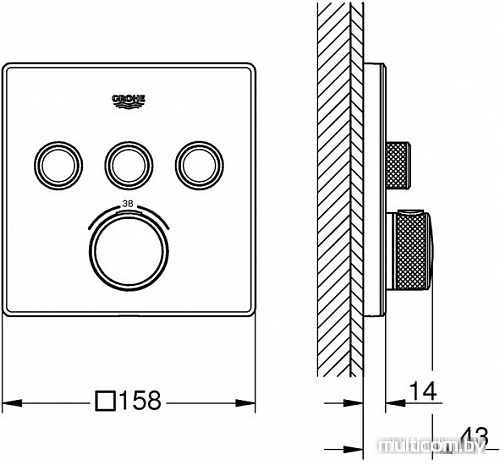 Смеситель Grohe Grohtherm SmartControl 29157LS0