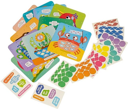 Развивающая игра Bondibon Открытки-аппликации геометрические ВВ5030