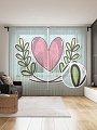 Комплект штор JoyArty Сердце с веточками 1.45x2.65 м tul_72374_145x265 (2 шт)