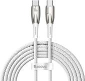 Кабель Baseus Glimmer Series Fast Charging Data Cable USB Type-C - Type-C 100W CADH000802 (2 м, белый)