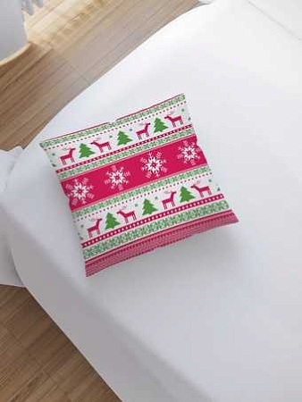 Чехол на подушку JoyArty Олени в снежинках sl_78075