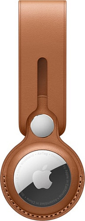 Брелок Apple кожаный с подвеской для AirTag (золотисто-коричневый) MX4A2