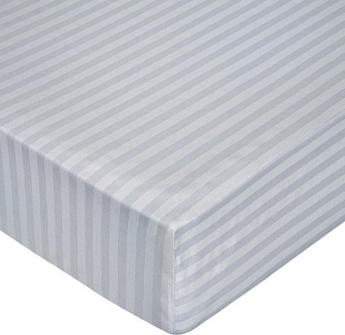 Постельное белье Миланика Темно-серая на резинке 180x200 (поплин-страйп)