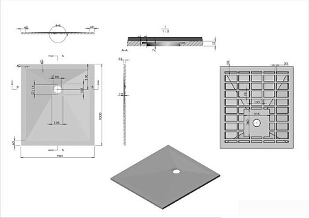 Душевой поддон Vincea VST-4SR9010W 100x90