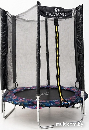 Батут Calviano Smile 140 см-4.5FT INSIDE с внутренней сеткой складной