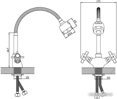 Смеситель Diadonna D84-758352J