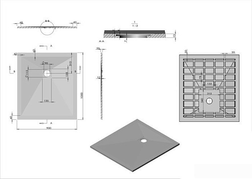 Душевой поддон Vincea VST-4SR9010W 100x90