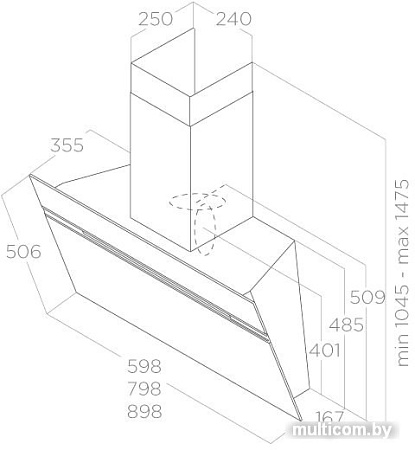Кухонная вытяжка Elica Stripe IX/A/60/LX PRF0100992C